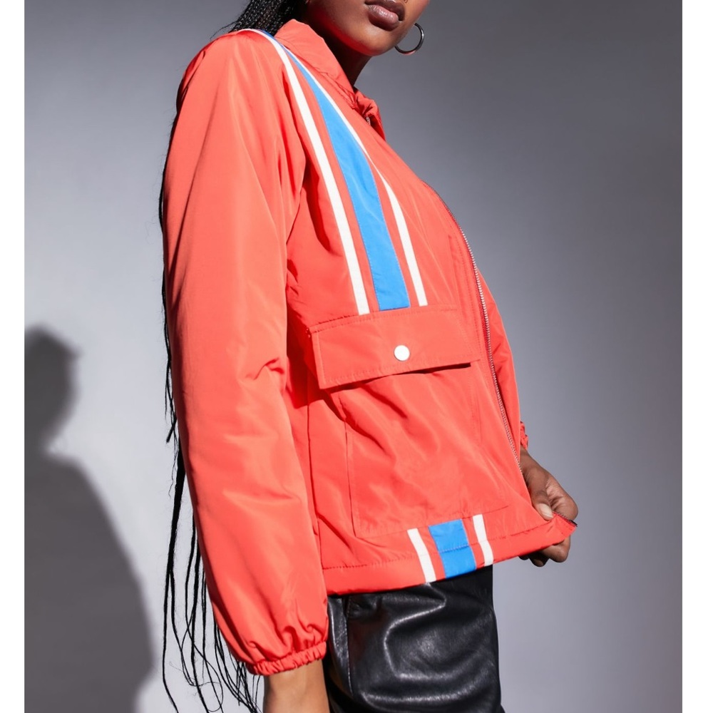UO Abbie Gas Station Jacket Red Sz M
